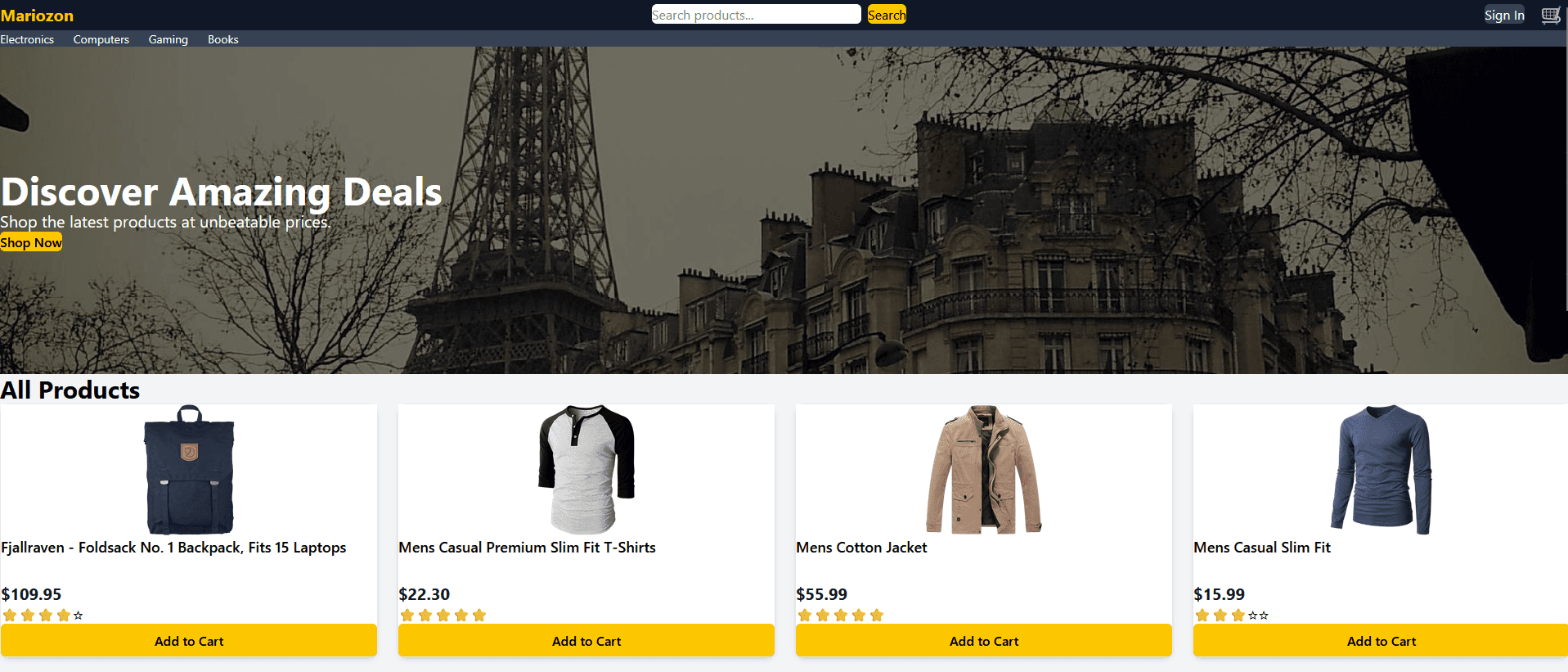 E-Commerce SPA screenshot 1